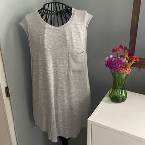 Loft Med. Grey Sleeveless Tunic Top
